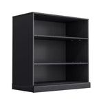Estantería de Almacenamiento de Madera sin Puertas Negra, 2 Estantes, Montaje para 1 Persona