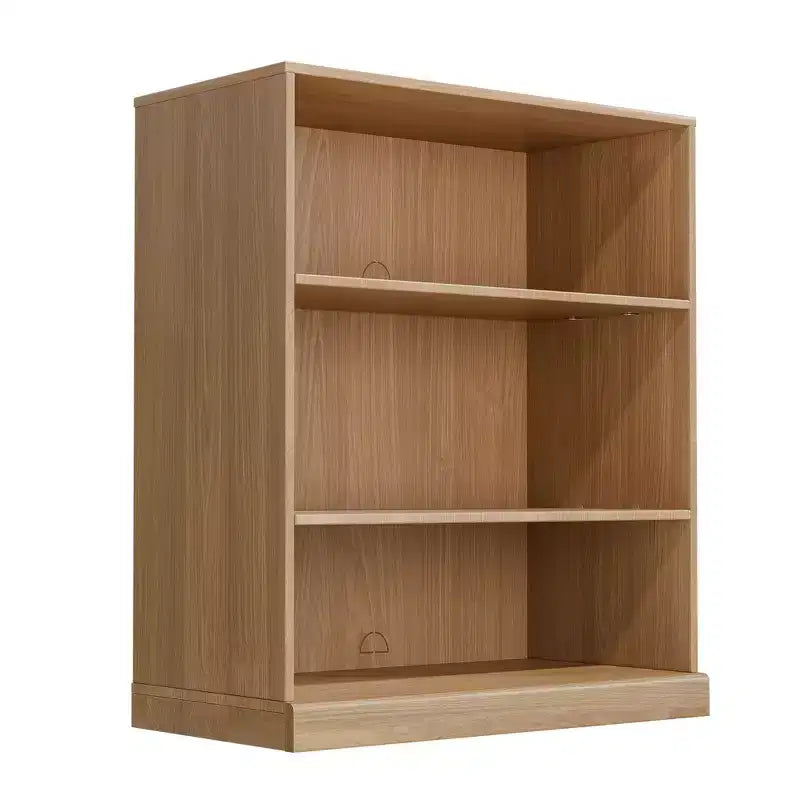Mueble de almacenamiento abierto de madera natural con 3 compartimentos y estantes ajustables