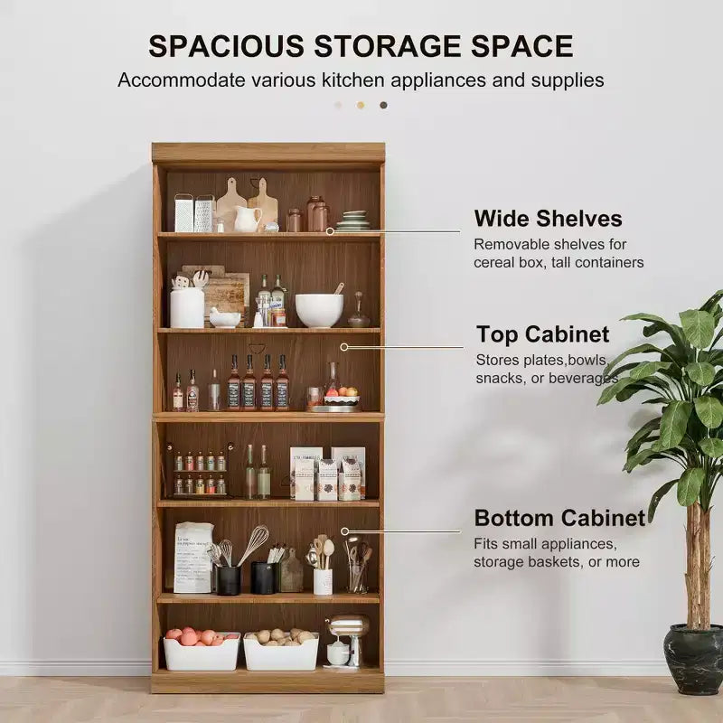 Mueble de almacenamiento abierto de madera natural con 3 compartimentos y estantes ajustables