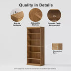 Mueble de almacenamiento abierto de madera natural con 3 compartimentos y estantes ajustables
