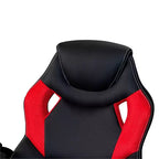 Sillón giratorio de oficina de piel sintética negra, 1 asiento