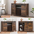 Armario botellero de madera de 119 cm Fire Color/Light Ivory/White+Mango con puerta corredera, botellero y portacopas