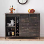 Armario botellero de madera de 119 cm Fire Color/Light Ivory/White+Mango con puerta corredera, botellero y portacopas