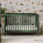 Cuna convertible 3 en 1 - Verde bosque / Miel / Salvia clara / Nogal / Blanca