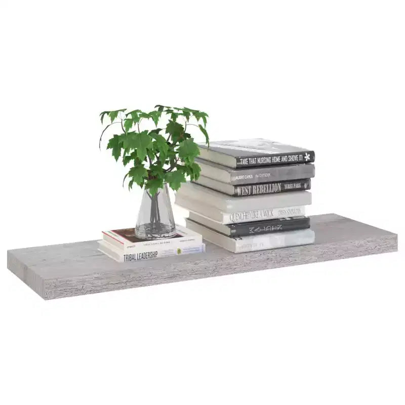 Estante de pared flotante gris, individual, madera MDF, 80 × 23.6 × 3.8 cm