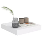Estante de pared flotante rectangular blanco mate, individual