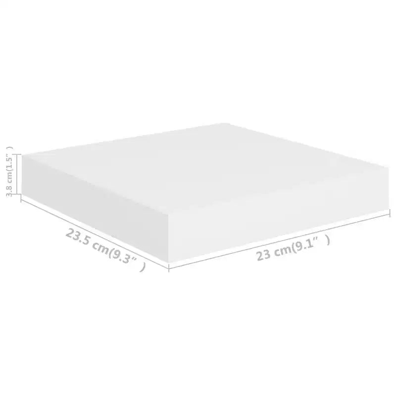 Estante de pared flotante rectangular blanco mate, individual