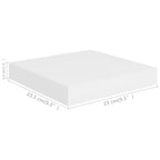 Estante de pared flotante rectangular blanco mate, individual