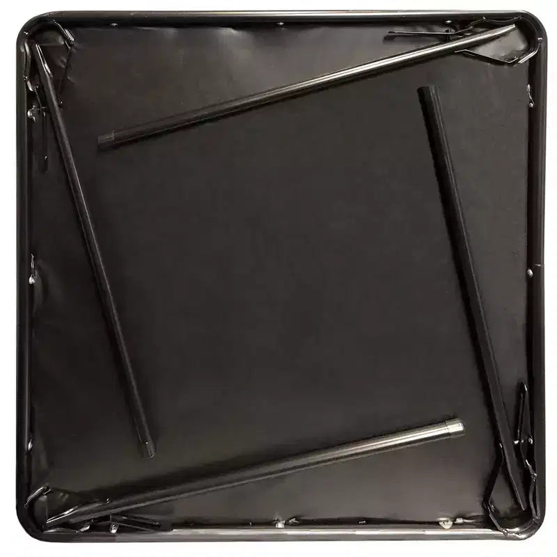 Mesa plegable cuadrada negra, para 4 personas