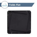 Mesa plegable cuadrada negra, para 4 personas