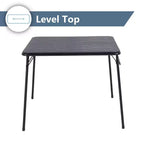 Mesa plegable cuadrada negra, para 4 personas