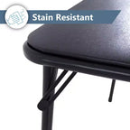 Mesa plegable cuadrada negra, para 4 personas
