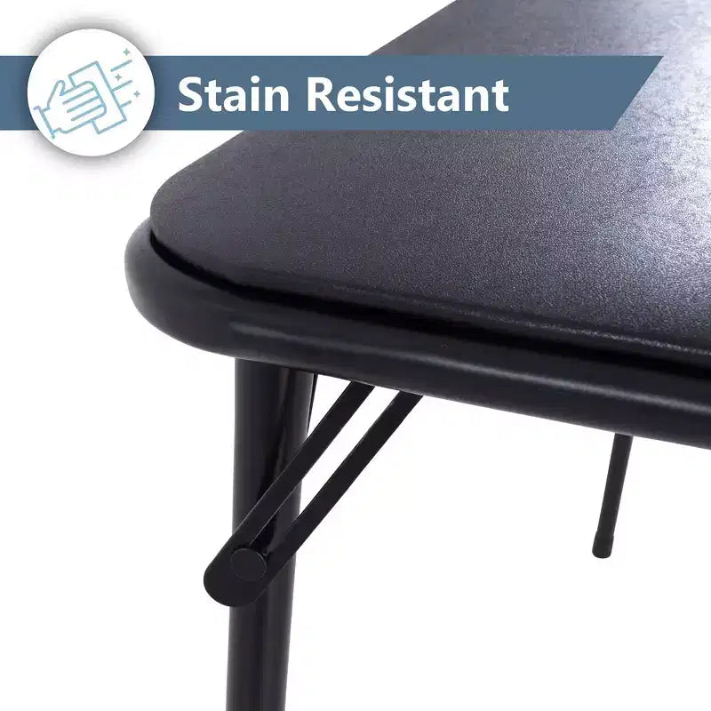 Mesa plegable cuadrada negra, para 4 personas