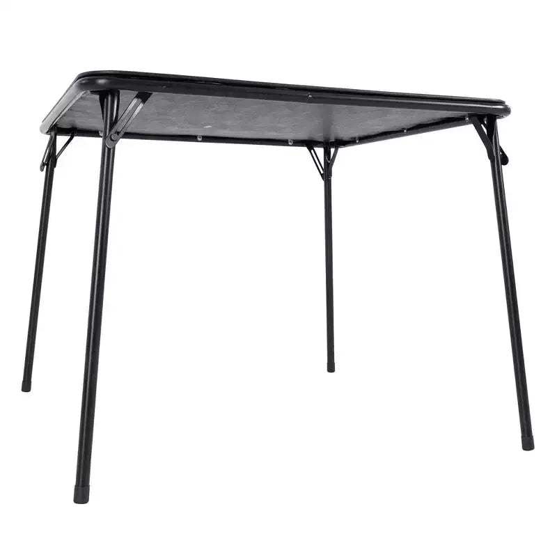 Mesa plegable cuadrada negra, para 4 personas