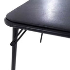 Mesa plegable cuadrada negra, para 4 personas
