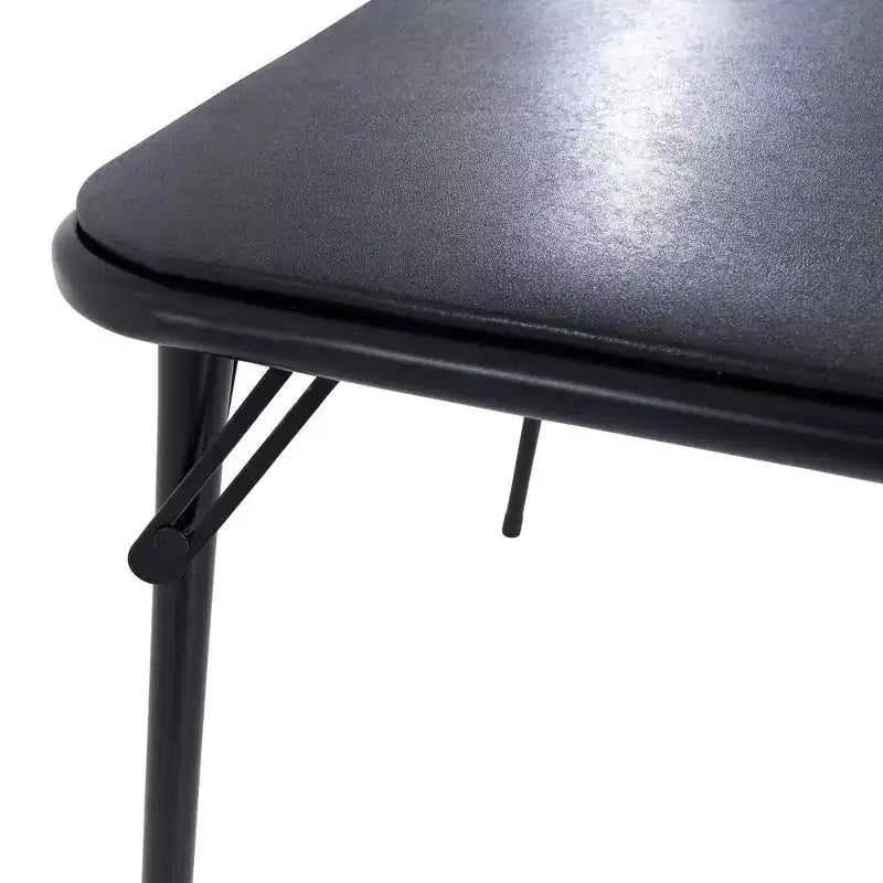 Mesa plegable cuadrada negra, para 4 personas