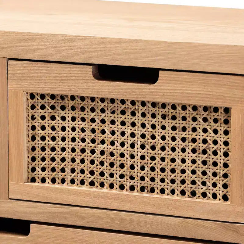 Cajonera auxiliar de roble medio con 4 cajones