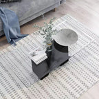 Mesa de centro rectangular moderna transparente/negra — Marco de acero y vidrio templado