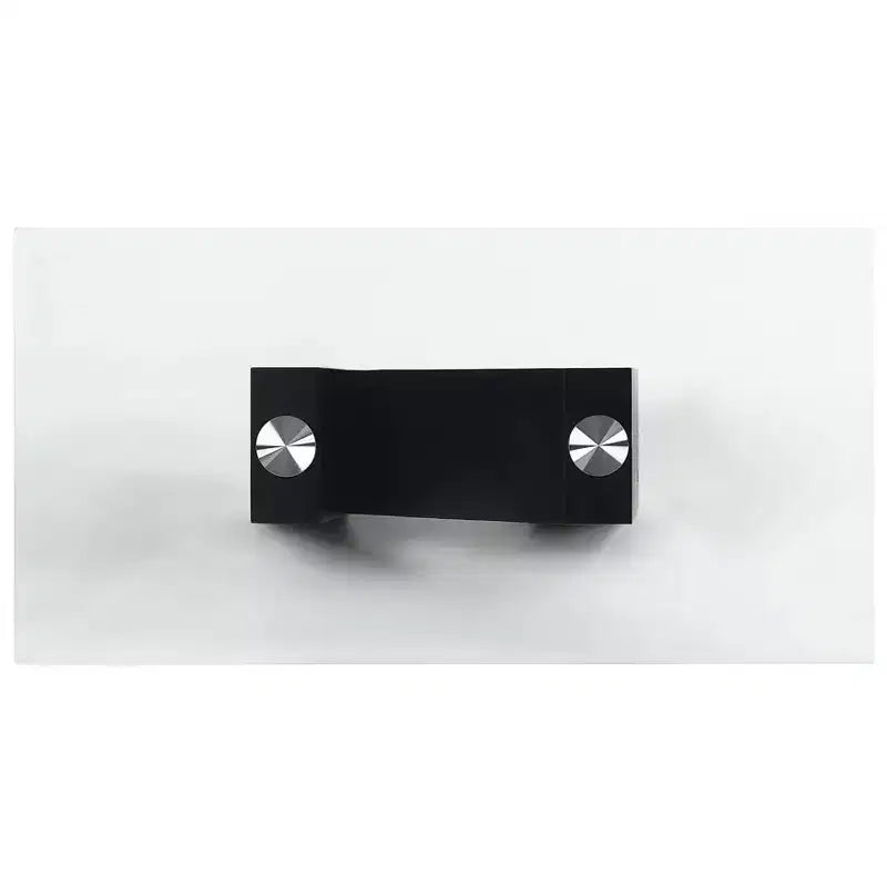 Mesa de centro rectangular moderna transparente/negra — Marco de acero y vidrio templado