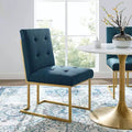 Privy Gold Stainless Steel Upholstered Fabric Dining Accent Chair - Modway