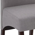 Sillas de comedor de tela con aspecto de lino gris paloma/beige claro, juego de 2