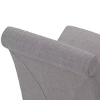 Sillas de comedor de tela con aspecto de lino gris paloma/beige claro, juego de 2