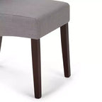 Sillas de comedor de tela con aspecto de lino gris paloma/beige claro, juego de 2