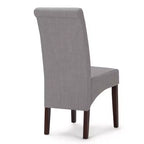 Sillas de comedor de tela con aspecto de lino gris paloma/beige claro, juego de 2