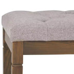 Puf otomano tapizado con mechones de lino natural/gris nube/marrón envejecido, 1-2 personas