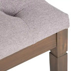 Puf otomano tapizado con mechones de lino natural/gris nube/marrón envejecido, 1-2 personas