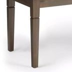Puf otomano tapizado con mechones de lino natural/gris nube/marrón envejecido, 1-2 personas