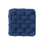 Puf otomano cuadrado gris / azul marino / tostado, 1 asiento