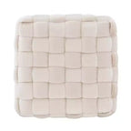 Puf otomano cuadrado gris / azul marino / tostado, 1 asiento