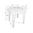 Puf otomano cuadrado gris / azul marino / tostado, 1 asiento