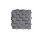 Puf otomano cuadrado gris / azul marino / tostado, 1 asiento