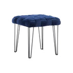 Puf otomano cuadrado gris / azul marino / tostado, 1 asiento
