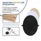 Espejo ovalado giratorio de pared negro mate, 20×30 pulgadas, individual